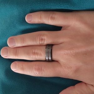 8mm wide Gunmetal Tungsten Carbide Ring size 7